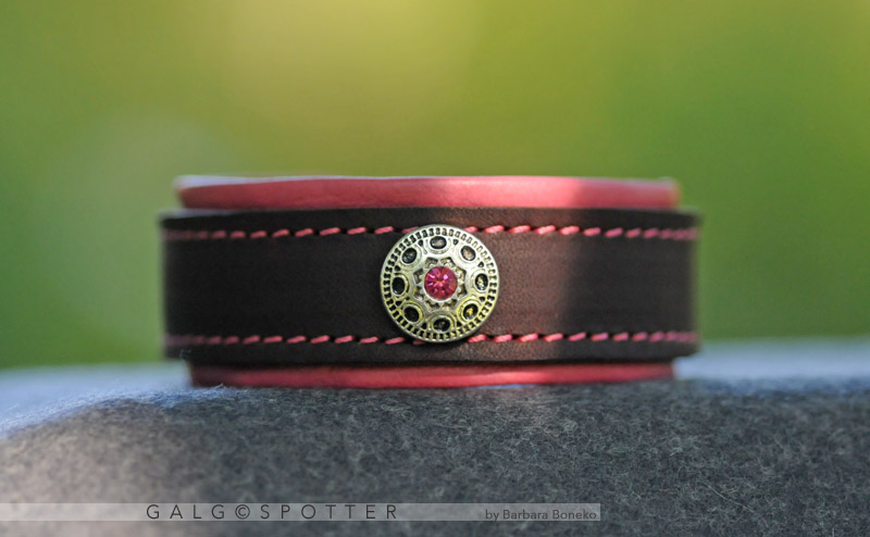 Leder- Armband rosa und braun